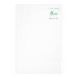 I love my mommy (green bear w/ star) stationery paper
