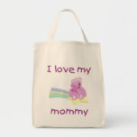 I love my mommy (pink bear w/ star) canvas bags