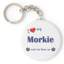 I Love My Morkie (Female Dog) Keychain