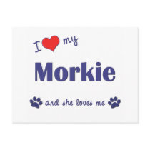 I Love My Morkie (Female Dog) Postcards