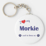 I Love My Morkie (Male Dog) Key Chain