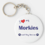 I Love My Morkies (Multiple Dogs) Keychain