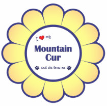 I Love My Mountain Cur (Female Dog) Cut Outs