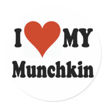 I Love My Munchkin Merchandise Round Sticker