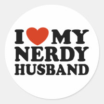 I Love My Nerdy Husband Round Stickers