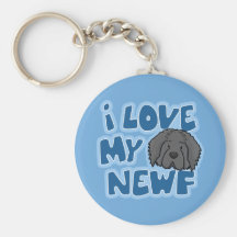 I Love My Newf Keychain