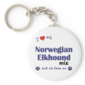 I Love My Norwegian Elkhound Mix (Female Dog) keychains