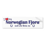 I Love My Norwegian Fjord (Female Horse) bumper stickers