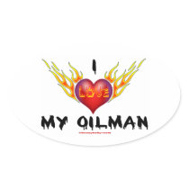 I Love My Oilman,Roughneck Wife,Oil,Gas,Rigs Oval Sticker