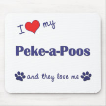 I Love My Peke-a-Poos (Multiple Dogs) Mouse Pads