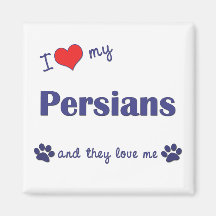 I Love My Persians (Multiple Cats) Refrigerator Magnet