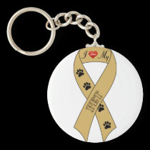 I Love My Pet Ribbon keychains