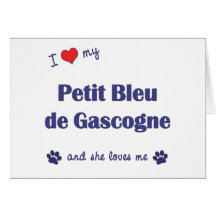 I Love My Petit Bleu de Gascogne (Female Dog) Greeting Cards