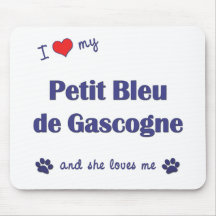 I Love My Petit Bleu de Gascogne (Female Dog) Mousepads