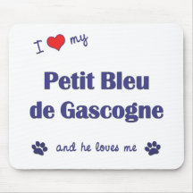 I Love My Petit Bleu de Gascogne (Male Dog) Mouse Pad