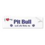 I Love My Pit Bull (Female Dog) Bumper Sticker