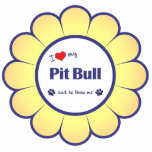 I Love My Pit Bull (Male Dog) Photo Sculptures