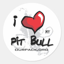 I Love My Pit Bull! Stickers