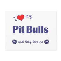 I Love My Pit Bulls (Multiple Dogs) Postcards