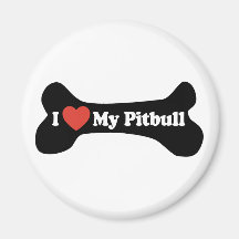 I Love My Pitbull - Dog Bone Refrigerator Magnet
