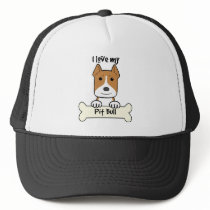 I Love My Pitbull Trucker Hats