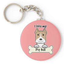 I Love My Pitbull Key Chains