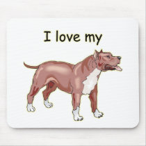 I Love My Pitbull Mouse Pads