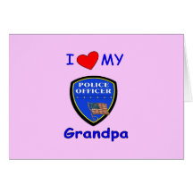 I Love My Police Grandpa Cards