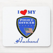 I Love My Police Husband Mouse Pads