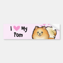 I Love My Pomeranian Bumper Sticker