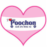 I Love My Poochon (Female Dog) Acrylic Cut Out