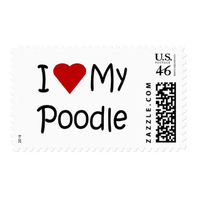 I Love My Poodle Dog Breed Lover Gifts Stamp by janbalaya