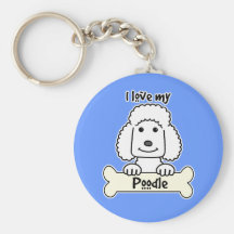 I Love My Poodle Keychain