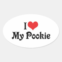 I Love My Pookie Oval Sticker