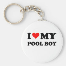 I Love My Pool Boy Keychains