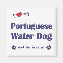 I Love My Portuguese Water Dog (Female Dog) Magnets