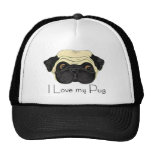 I Love my Pug Mesh Hat
