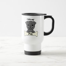 I Love My Pug Mugs