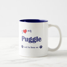 I Love My Puggle (Male Dog) Coffee Mugs