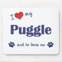 I Love My Puggle (Male Dog) Mouse Mat