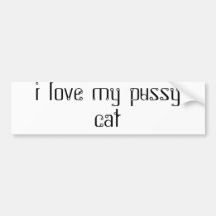 i love my pussy cat bumper sticker