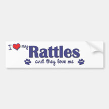 I Love My Rattles (Multiple Dogs) Bumper Sticker