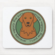 I Love My Red Golden Retriever Mouse Pad