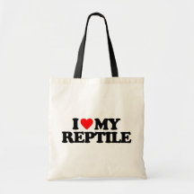 I LOVE MY REPTILE CANVAS BAG