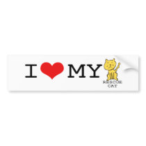 I Love My Rescue Cat Bumper Sticker bumper stickers