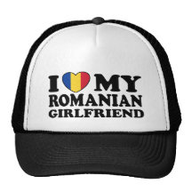 I Love My Romanian girlfriend Mesh Hats