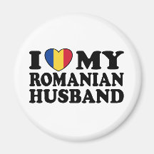 I Love My Romanian Husband Refrigerator Magnets
