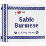 I Love My Sable Burmese (Multiple Cats) 3 Ring Binder