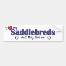 I Love My Saddlebreds (Multiple Horses) Bumper Stickers