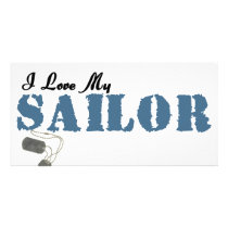 I Love My Sailor Custom Photo Card